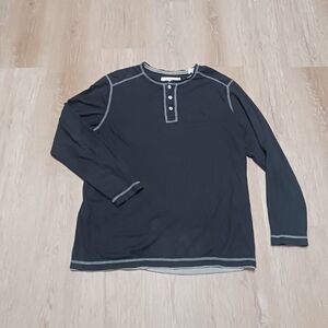 Tommy Bahama Dark Gray Long Sleeve Henley Shirt